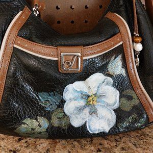 Stone Mountain Black Leather Painted purse